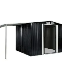 vidaXL Garden Shed with Sliding Doors Anthracite 386x205x178 cm Steel