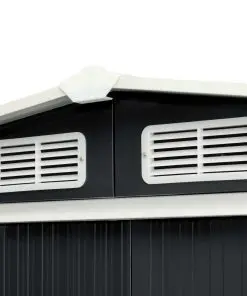 vidaXL Garden Shed with Sliding Doors Anthracite 386x259x178 cm Steel