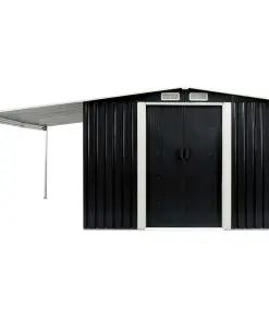vidaXL Garden Shed with Sliding Doors Anthracite 386x312x178 cm Steel