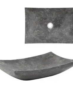 vidaXL Sink 50x35x12 cm Marble Black