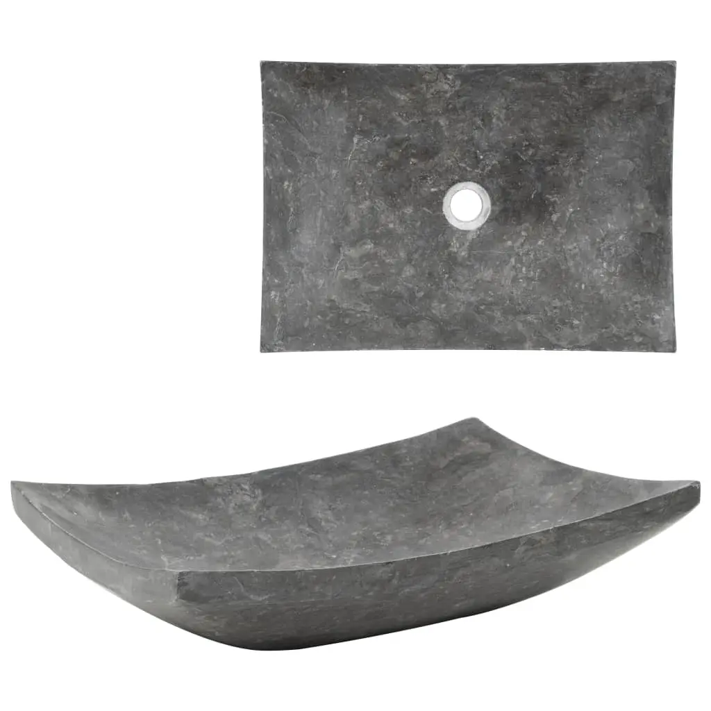 vidaXL Sink 50x35x12 cm Marble Black