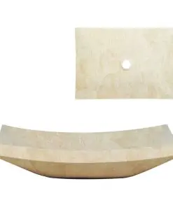 vidaXL Sink 50x35x12 cm Marble Cream