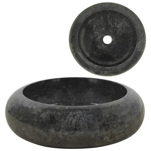 vidaXL Sink 40×12 cm Marble Black