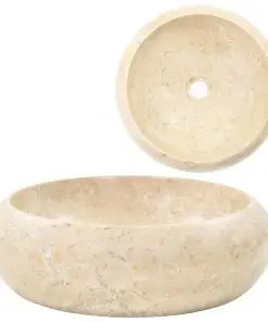 vidaXL Sink 40×12 cm Marble Cream