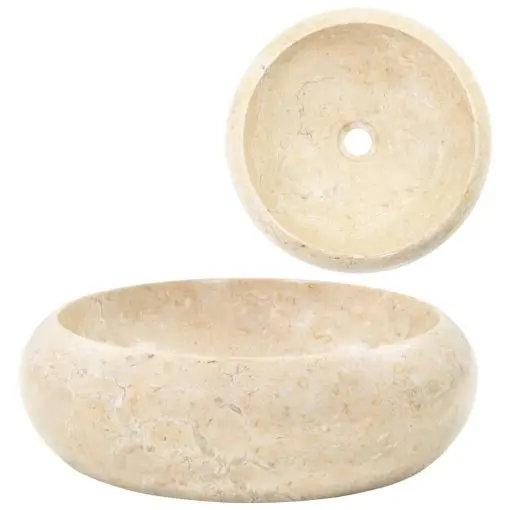 vidaXL Sink 40×12 cm Marble Cream