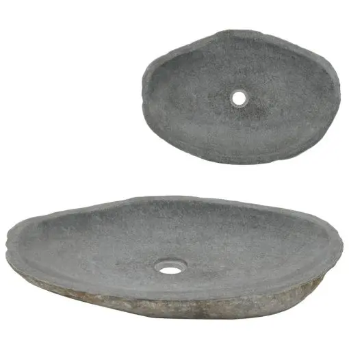 vidaXL Wash Basin River Stone Oval 60-70 cm