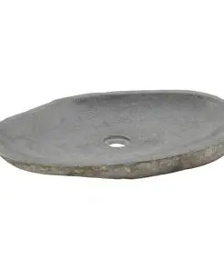 vidaXL Wash Basin River Stone Oval 60-70 cm
