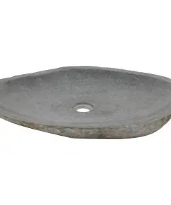 vidaXL Wash Basin River Stone Oval 60-70 cm