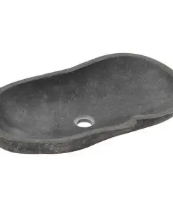 vidaXL Wash Basin River Stone Oval 60-70 cm