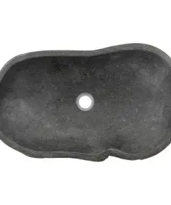 vidaXL Wash Basin River Stone Oval 60-70 cm