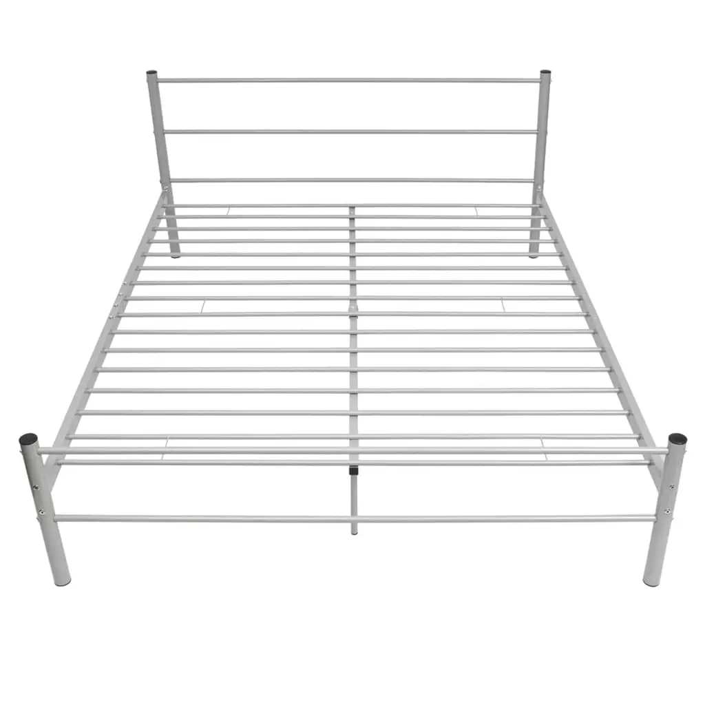 vidaXL Bed Frame Grey Metal Queen Size
