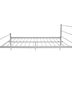 vidaXL Bed Frame Grey Metal Queen Size