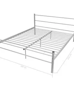 vidaXL Bed Frame Grey Metal Queen Size