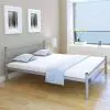 vidaXL Bed Frame Grey Metal Queen Size vidaXL Bed Frame Grey Metal Queen Size