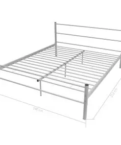 vidaXL Bed Frame Grey Metal King Size