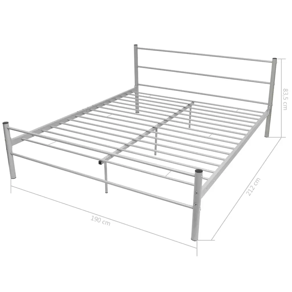 vidaXL Bed Frame Grey Metal King Size