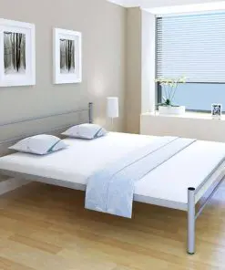 vidaXL Bed Frame Grey Metal King Size