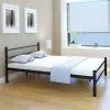 vidaXL Bed Frame Black Metal Double Size