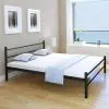 vidaXL Bed Frame Black Metal Queen Size