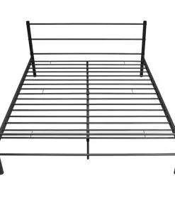 vidaXL Bed Frame Black Metal King Size