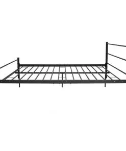 vidaXL Bed Frame Black Metal King Size