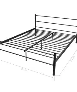 vidaXL Bed Frame Black Metal King Size