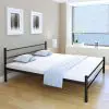 vidaXL Bed Frame Black Metal King Size