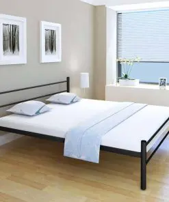 vidaXL Bed Frame Black Metal King Size