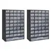 vidaXL 41-Drawer Storage Cabinet Tool Box 2 pcs Plastic vidaXL 41-Drawer Storage Cabinet Tool Box 2 pcs Plastic