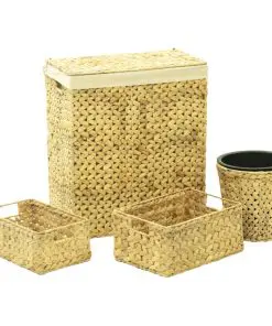 vidaXL 4 Piece Bathroom Set Water Hyacinth