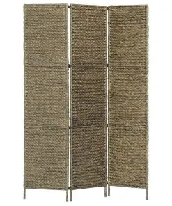 vidaXL 3-Panel Room Divider Brown 116×160 cm Water Hyacinth