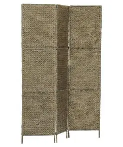 vidaXL 3-Panel Room Divider Brown 116×160 cm Water Hyacinth