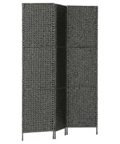 vidaXL 3-Panel Room Divider Black 116×160 cm Water Hyacinth