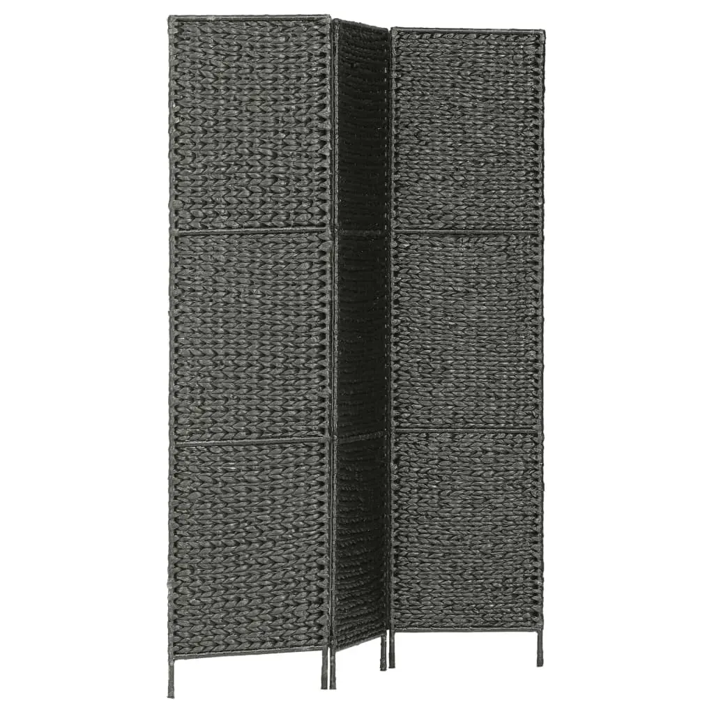 vidaXL 3-Panel Room Divider Black 116×160 cm Water Hyacinth