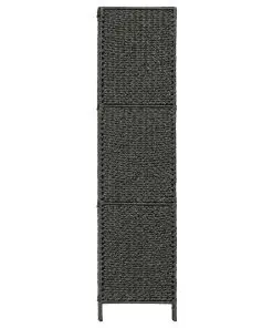 vidaXL 3-Panel Room Divider Black 116×160 cm Water Hyacinth