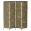 vidaXL 4-Panel Room Divider Brown 154×160 cm Water Hyacinth
