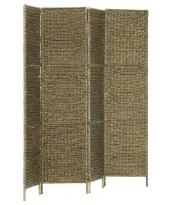 vidaXL 4-Panel Room Divider Brown 154×160 cm Water Hyacinth