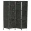 vidaXL 4-Panel Room Divider Black 154×160 cm Water Hyacinth