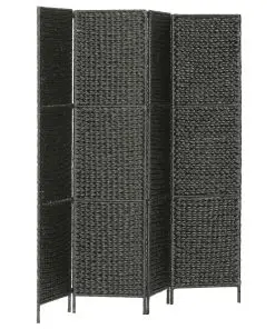 vidaXL 4-Panel Room Divider Black 154×160 cm Water Hyacinth