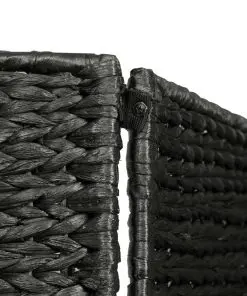 vidaXL 4-Panel Room Divider Black 154×160 cm Water Hyacinth