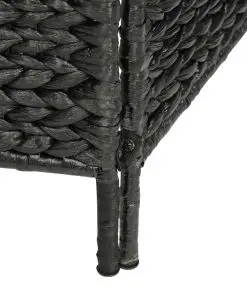 vidaXL 4-Panel Room Divider Black 154×160 cm Water Hyacinth