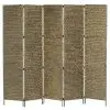 vidaXL 5-Panel Room Divider Brown 193×160 cm Water Hyacinth