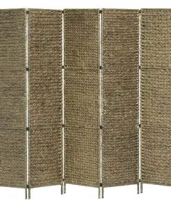 vidaXL 5-Panel Room Divider Brown 193×160 cm Water Hyacinth
