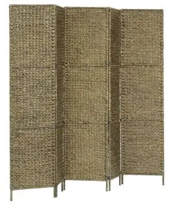 vidaXL 5-Panel Room Divider Brown 193×160 cm Water Hyacinth