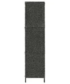 vidaXL 5-Panel Room Divider Black 193×160 cm Water Hyacinth