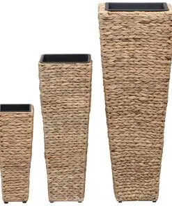 vidaXL Garden Planters 3 pcs Water Hyacinth Brown
