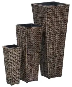 vidaXL Garden Raised Beds 3 pcs Water Hyacinth Dark Brown