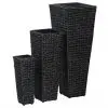 vidaXL Garden Raised Beds 3 pcs Water Hyacinth Black