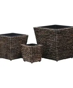 vidaXL Garden Raised Beds 3 pcs Water Hyacinth Brown