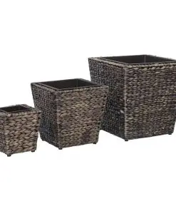 vidaXL Garden Planters 3 pcs Water Hyacinth Brown
